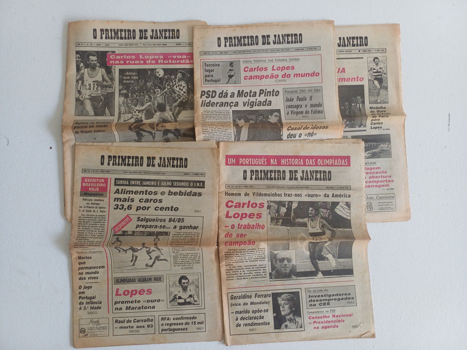 Lote de 5 jornais - CARLOS LOPES