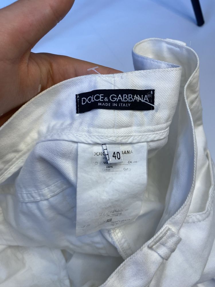 Джинси Dolce & Gabbana Jeans White Big Logo Y2k