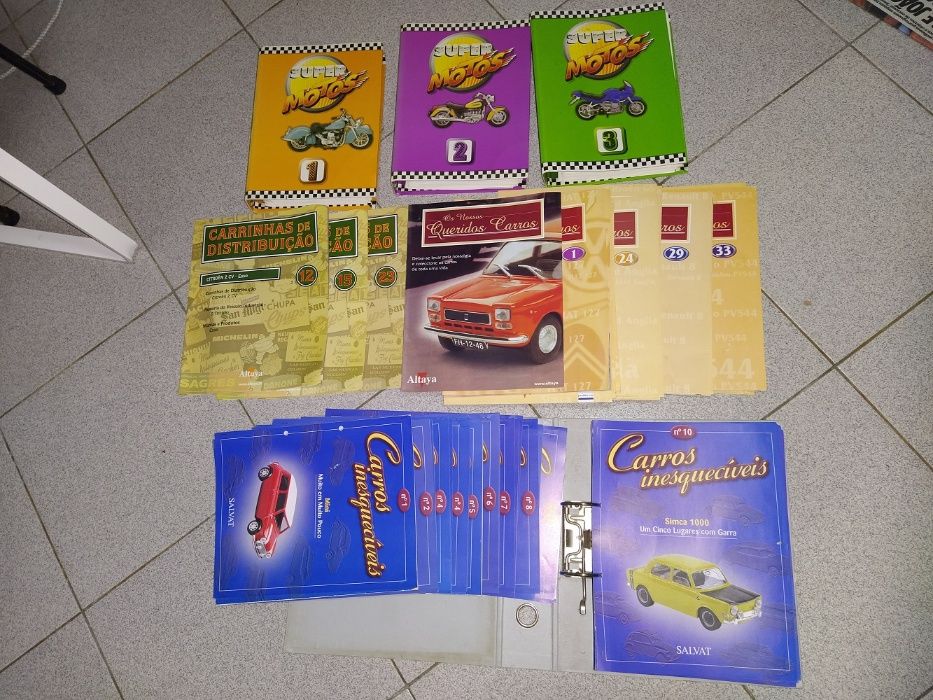 Fascículos coleção Carros Inesquecíveis, Top Cars, Super Motos e etc.