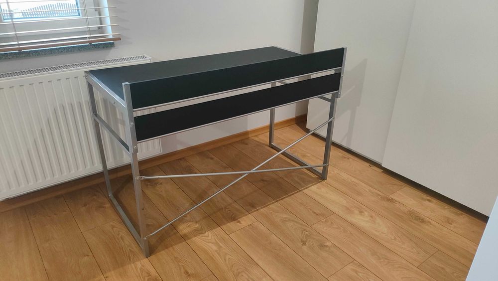 Biurko czarno srebrne Industrialne Loftowe jak NOWE