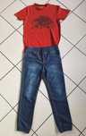 Spodnie jeans +T-shirt r.146