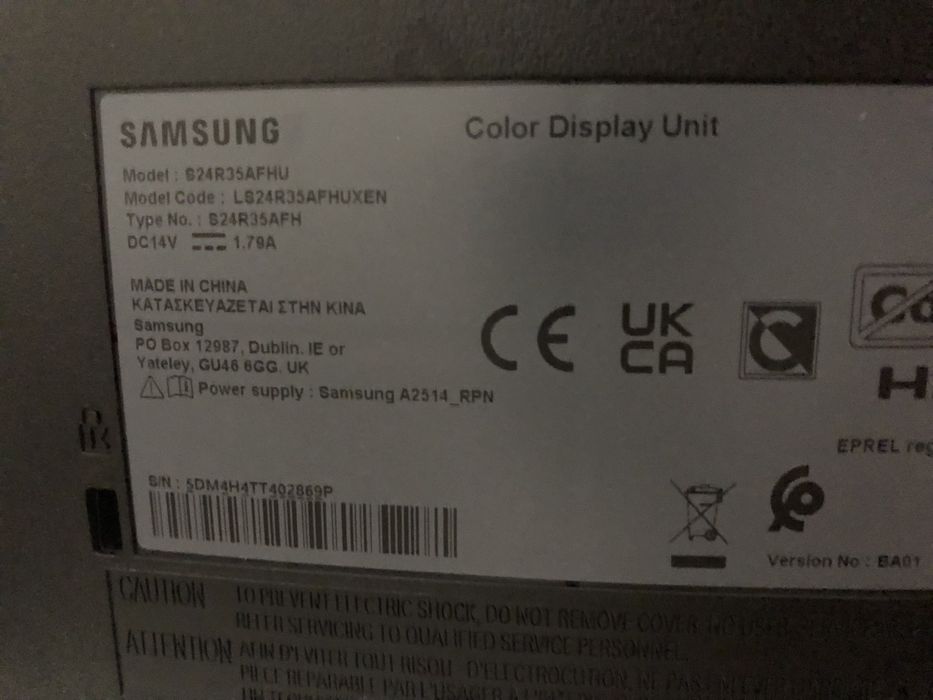 Monitor 24 cali uszkodzony