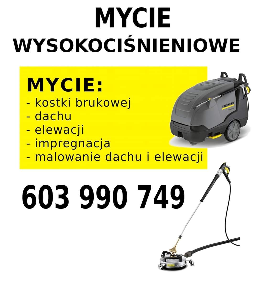 mycie czyszczenie kostki brukowej dachu elewacji impregnacja