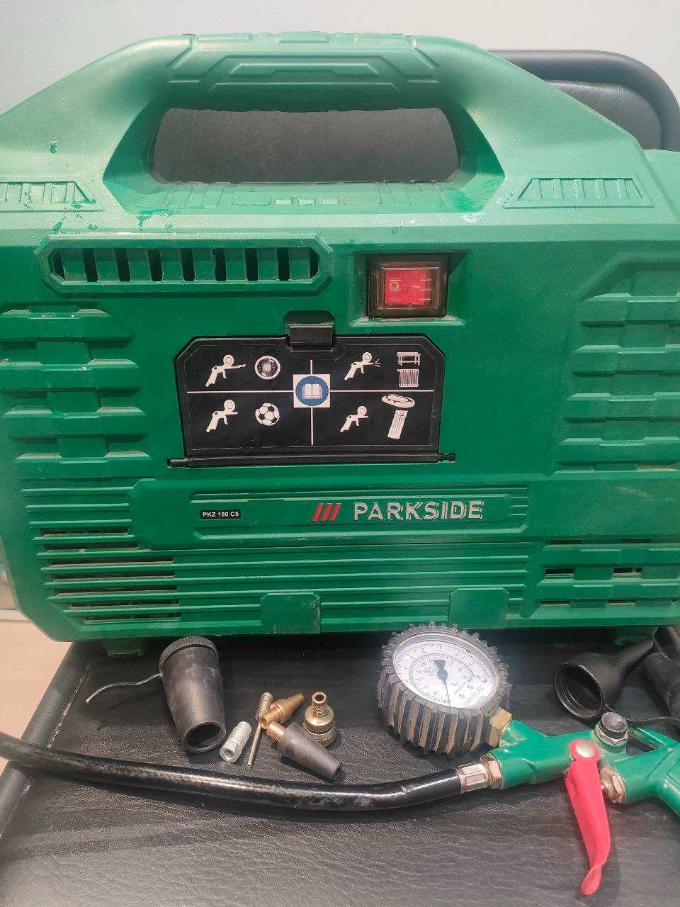 Автомобільний безмасляний компресор Parkside PKZ 180 C5 1100W Green