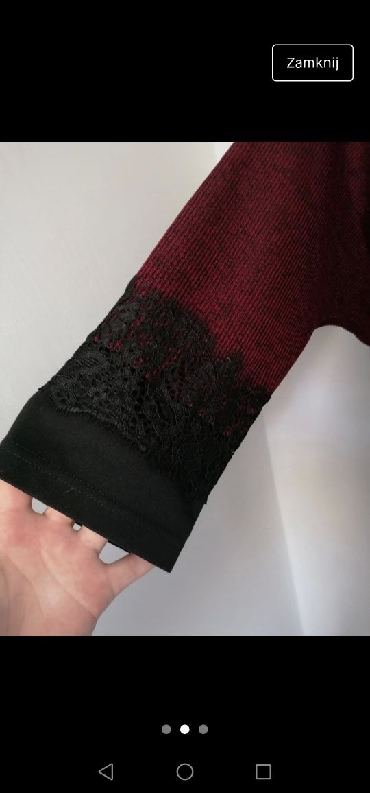 Sweter sweterek bluzka koronka