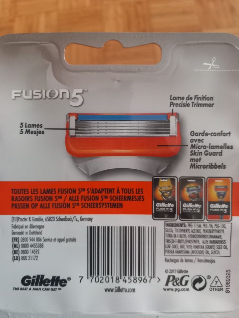 Gillette Fusion 5 ostrza do maszynki 5 sztuk NIEMIECKIE