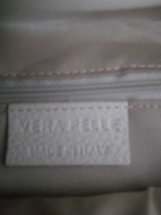 Torba listonoszka nerka beżowa skórzana Nowa