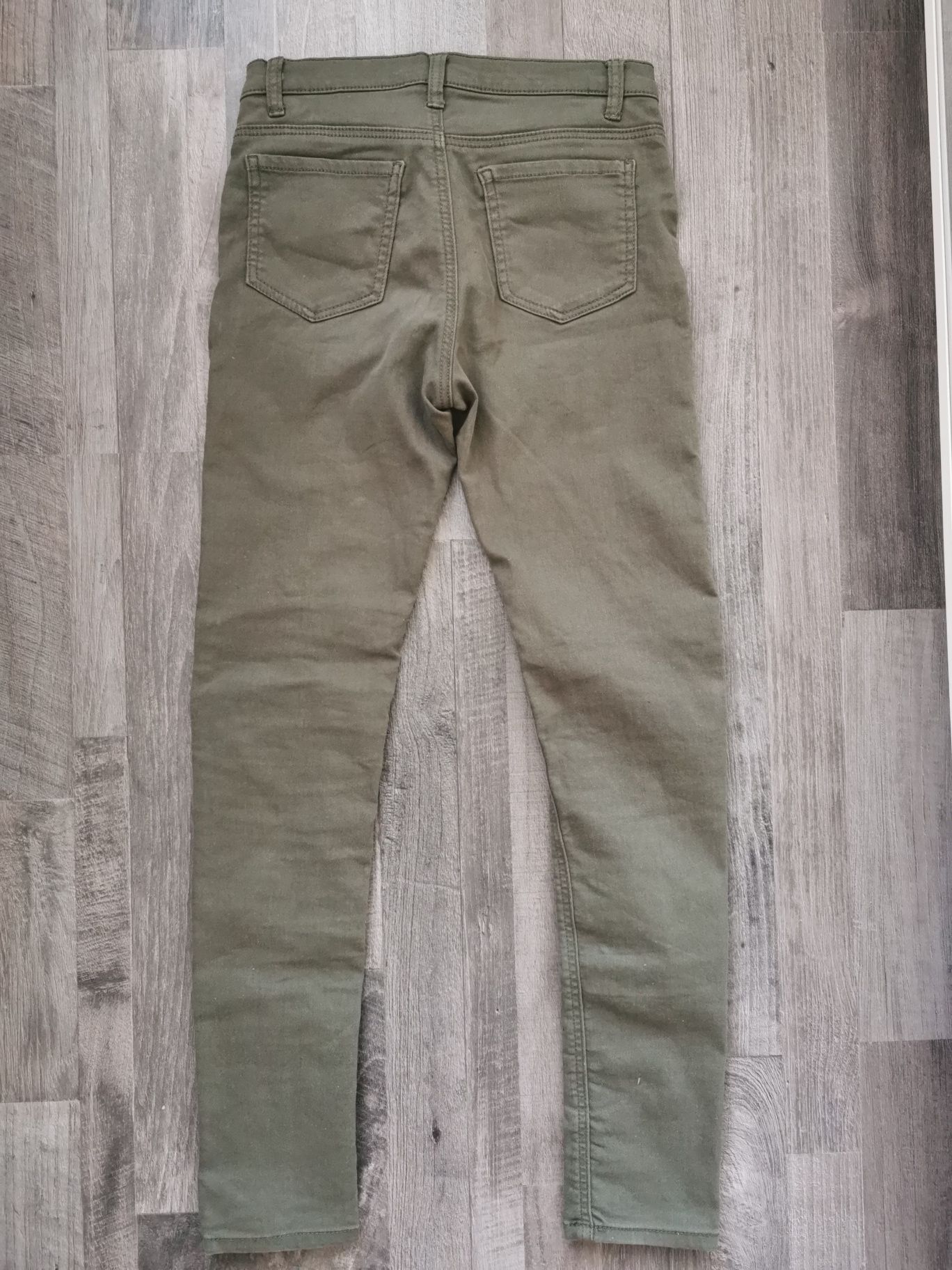 Spodnie Jeansy jeansowe rurki h&m 146cm khaki