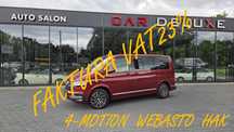 Volkswagen Multivan FV 23% / 4-MOTION / HIGHLINE / ALCANTARA / Grzana Szyba / Webasto/ Hak