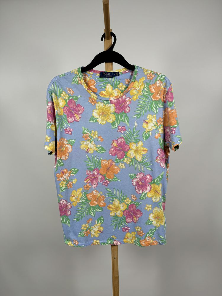 Polo Ralph Lauren t-shirt koszulka w kwiaty unisex M
