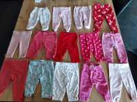 Zestaw spodni, legginsów, półśpiochów dla dziewczynki 56-62 cm