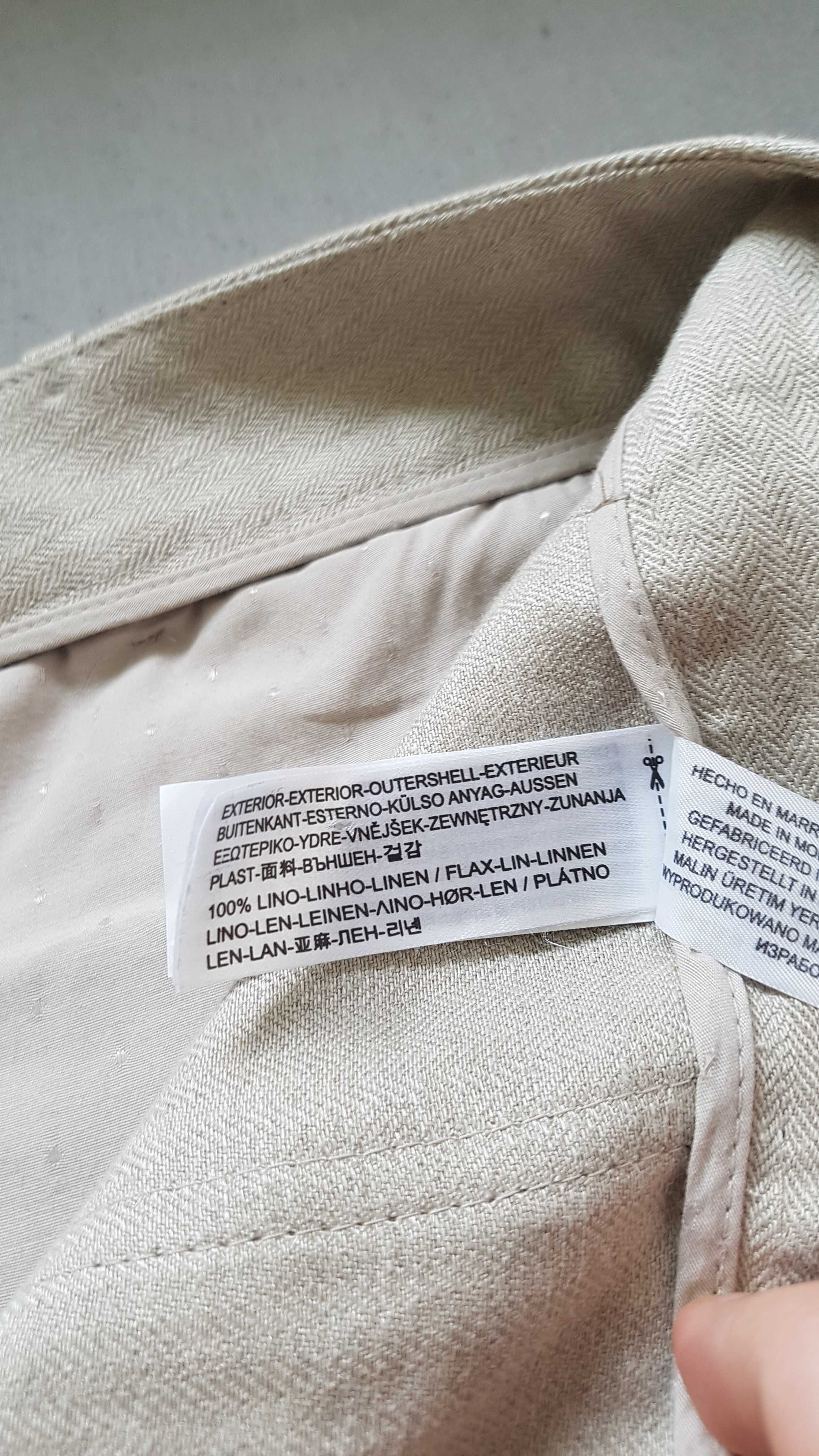 Massimo Dutti spodnie 100% Len rozmiar XL