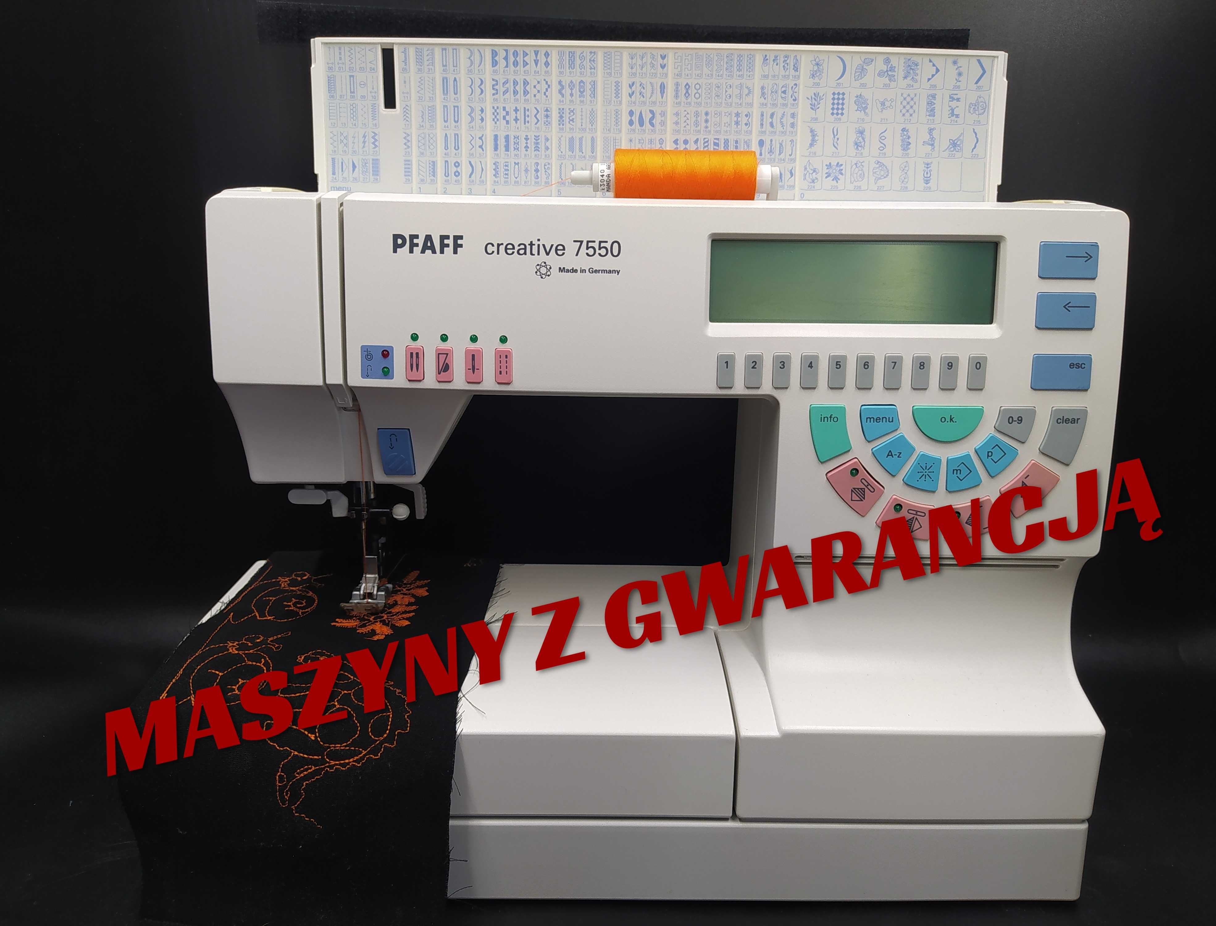 Maszyna PFAFF CREATIVE 7550 Stopa krocząca  ITD hafty 12 MSC GWARANCJI