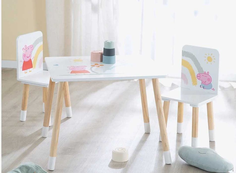 Zestaw Roba stolik + 2x krzesło Peppa Pig dla dzieci