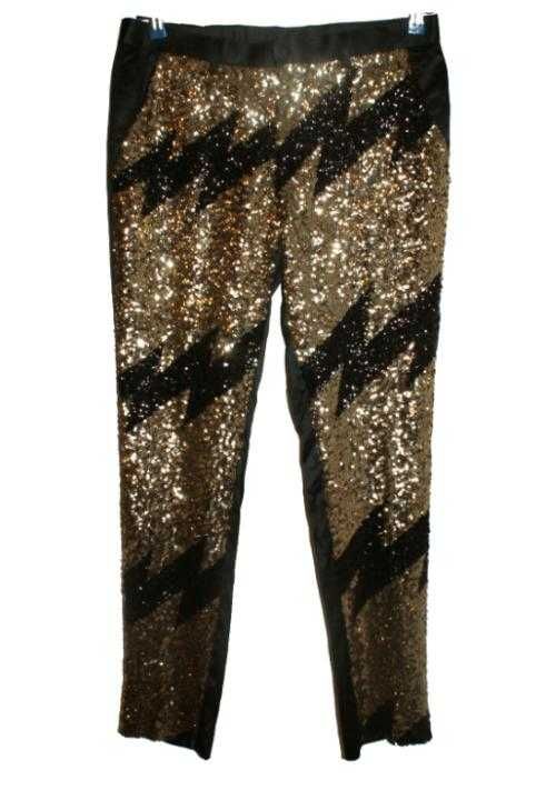 Asos estradowe spodnie męskie złote cekiny Gypsy Boney  W32 L32 M