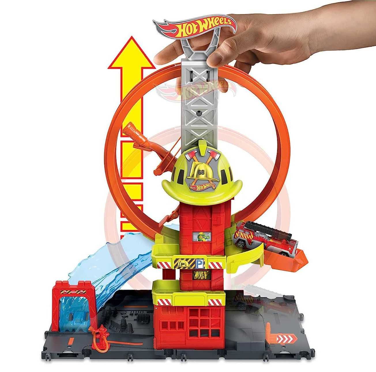 Трек Хот Вілс Супер петля з пожежною станцією Оригінал Hot Wheels