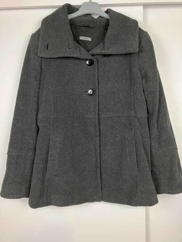 Montego wełniany szary płaszcz rozm 48 4XL wool plus size