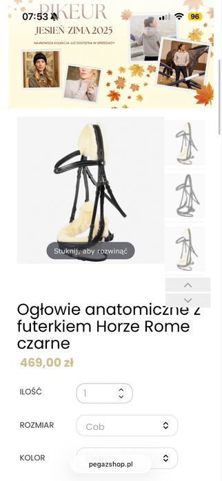 oglowie horze z odczepianym futerkiem