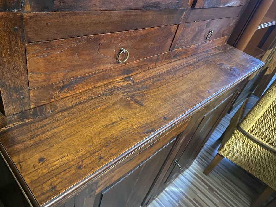 Kredens ciemny drewniany tekowy 100% lite drewno kolonialny FV DOWÓZ