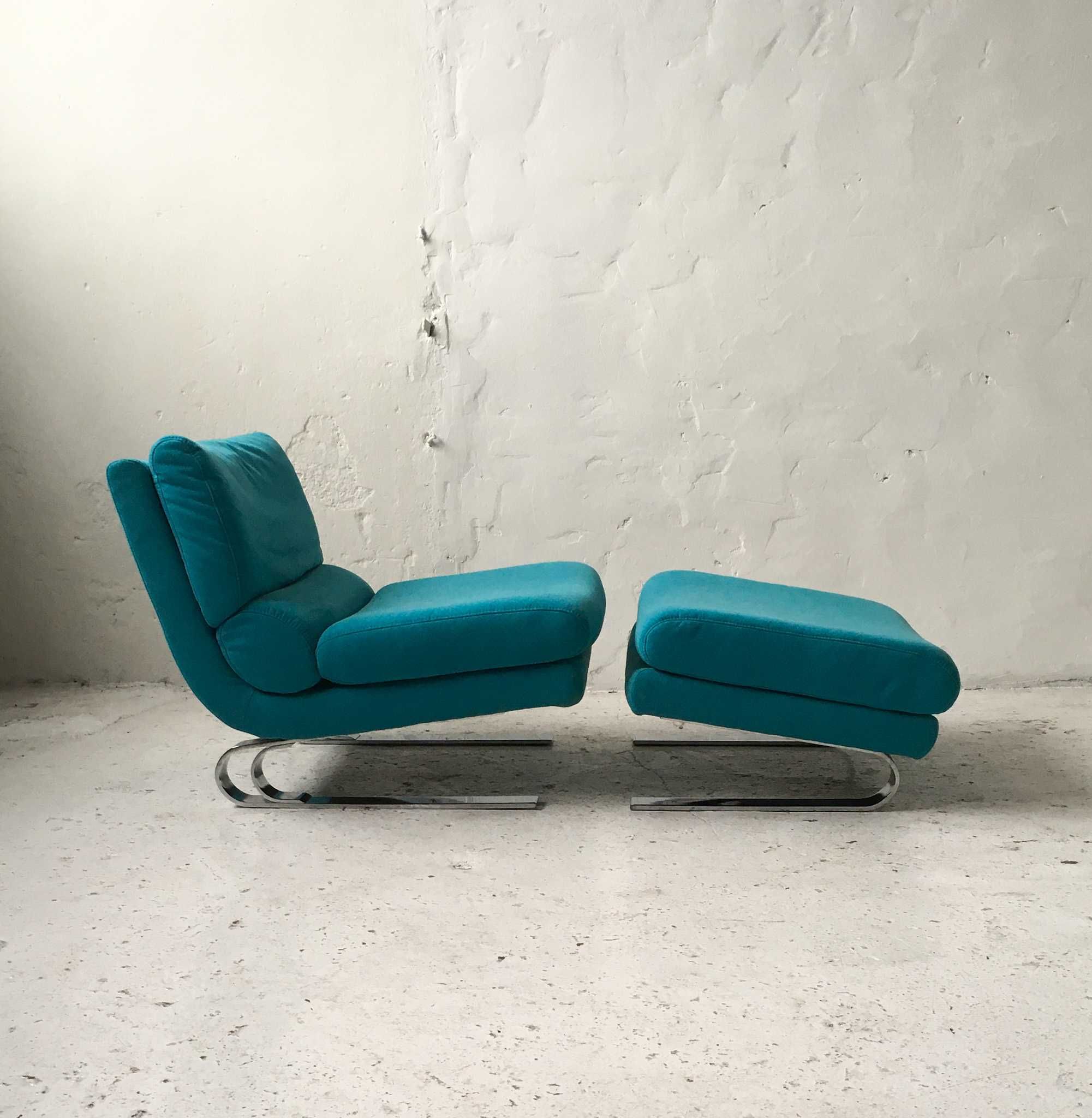 Komfortowy fotel z podnóżkiem lata 90 2000