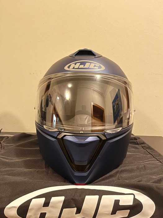 Capacete Modular HJC I90 Solid Azul Anodizado