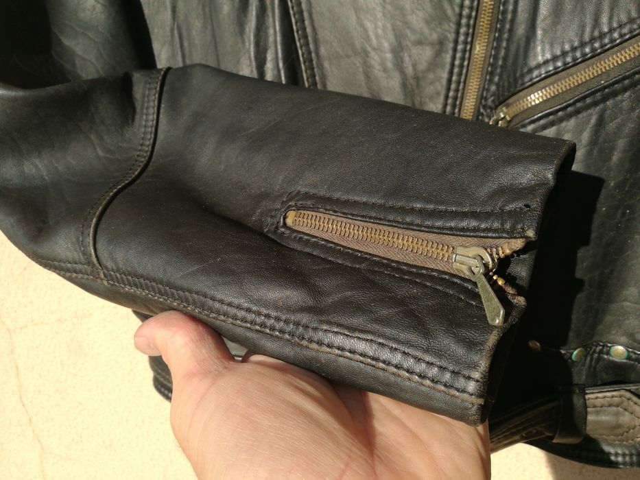 Casaco Motard vintage 100% pele natural estilo Harley como novo