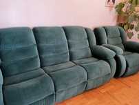 Sofa z funkcją relax i dwoma fotelami