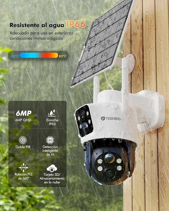 Бездротова Wi-Fi камераYESKANO 360° PTZ камера з подвійним об'єктив