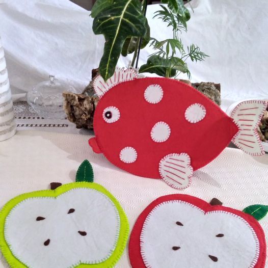 Porta Tacho Bethacare em forma de maçã e de peixe