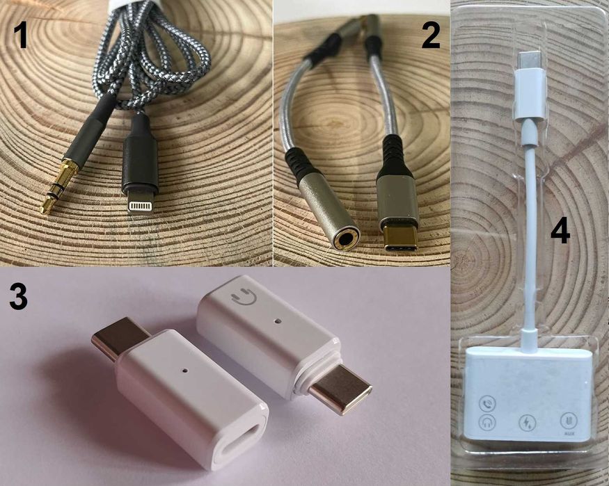 Перехідник адаптер звукова карта навушники мікрофон AUX iPhone Type-C