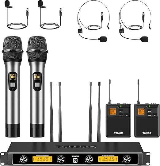 System mikrofonów bezprzewodowych TONOR TW842 UHF z nadajnikami Body