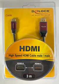 Kabel HDMI - mini HDMI, 3m, 120Hz, 10,2 Gb.s