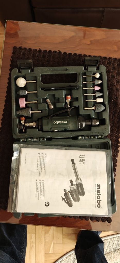 Metabo 25 set szlifierka precyzyjna kompresor