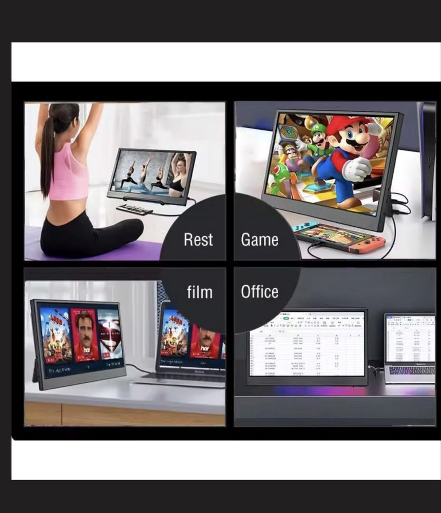 Портативний монітор Anmite A105W01 10,5" IPS Full HD Black