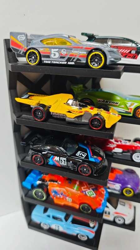 Expositor de parede para 10 carros tipo Hot Wheels 1/64