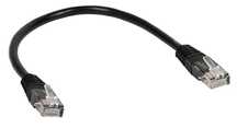 Patchcord UTP 0,25 m kat. 5e czarny