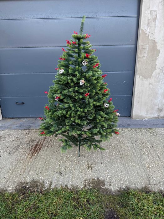 Choinka Sztuczna Świerk Pe Gęsta 180cm Zdobiona