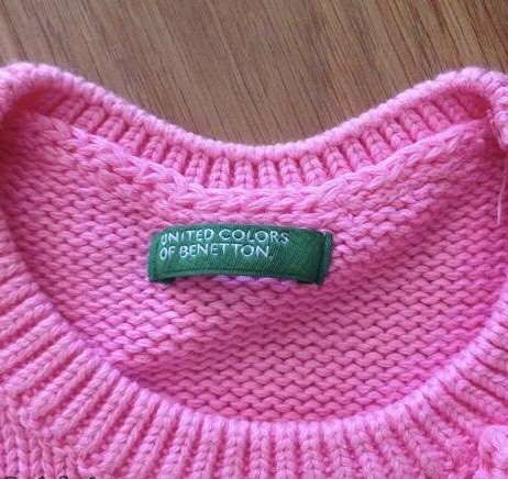 Camisola de linha rosa Benetton