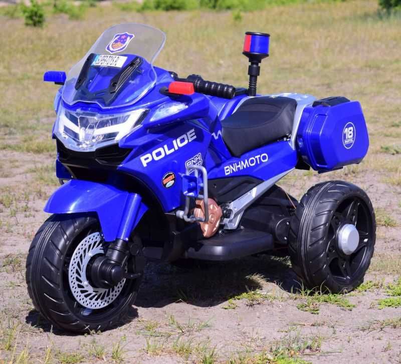 Szybki motor POLICYJNY Z KOGUTEM dla dzieci pojazd jeździk rowerek RC