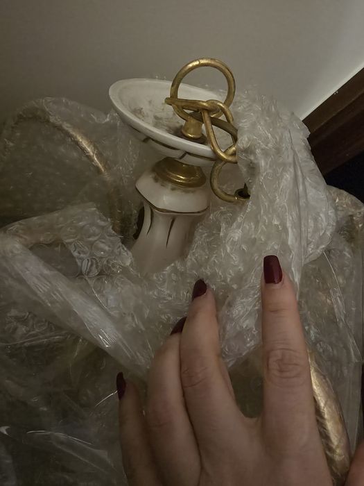 Candeeiro tecto e mesa de cabeceira anos 80