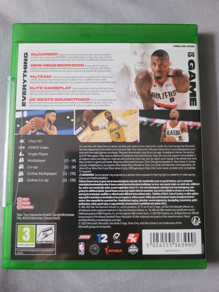 Gra na Xbox One "NBA2K21"