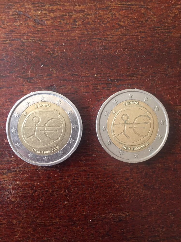 2 moedas de 2 euros raras