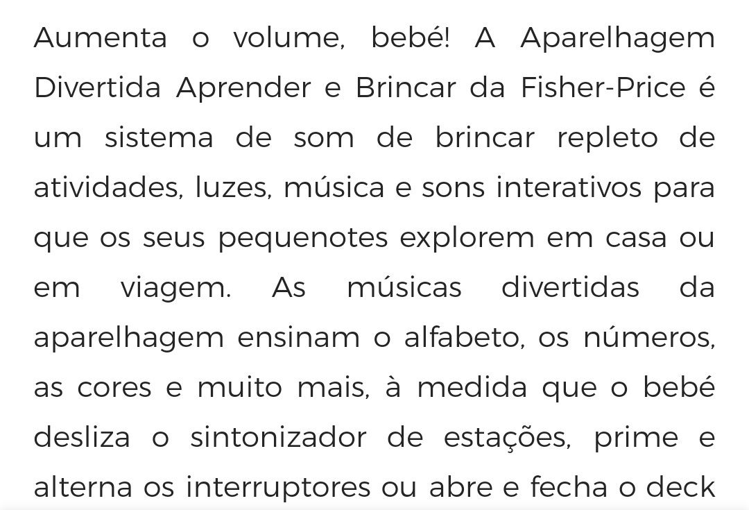 Rádio da fisher price artigo único