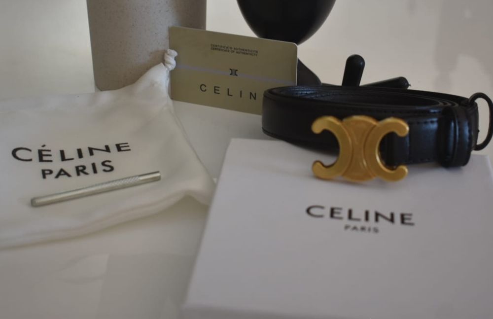 Cinto preto Celine