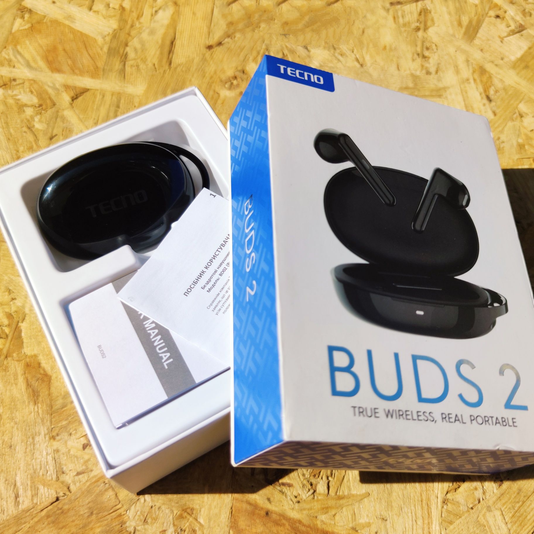 Наушники Bluetooth Earphone Tecno Buds 2 TWS black