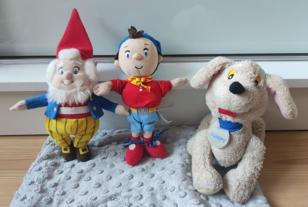 Zestaw zabawek pajacyk Noddy + piesek Bumpy + krasnal Wielkouchy