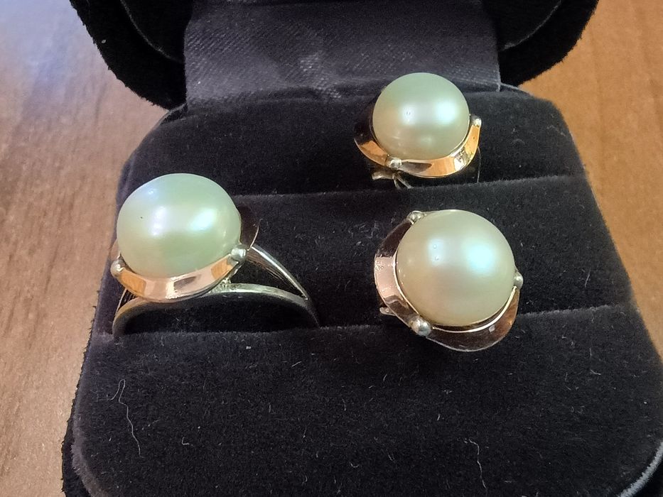 Набор серебряный с жемчугом