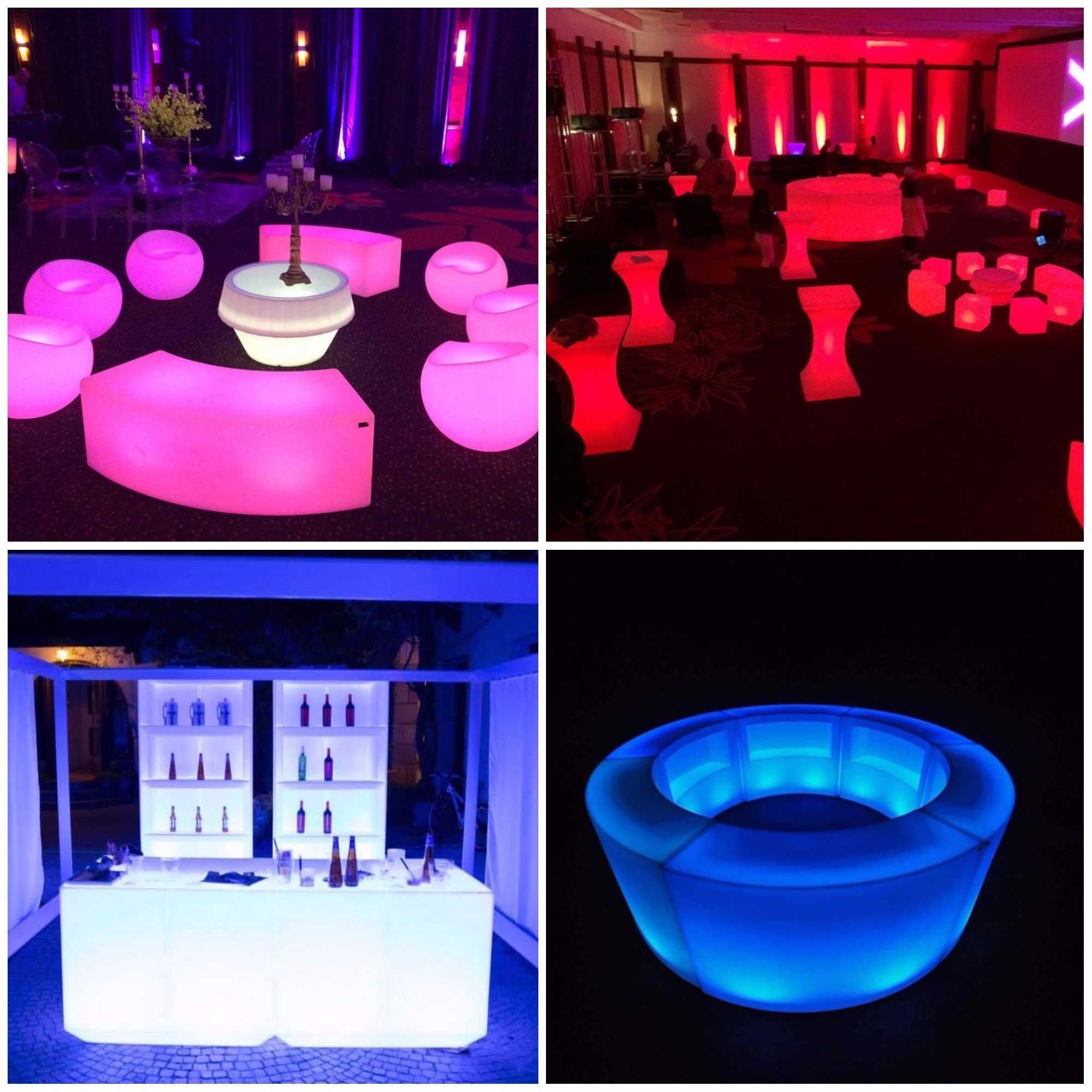 Mobiliario led rgb com iluminação