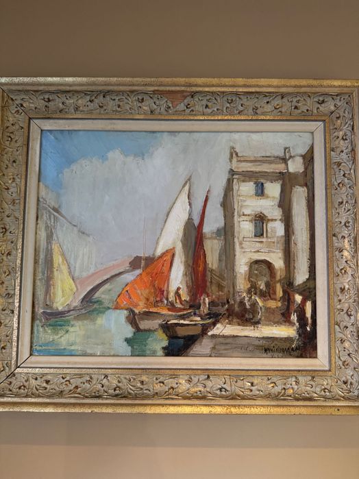 Knut Norman (1896–1977), Venice Scene obraz olejny, sygnowany