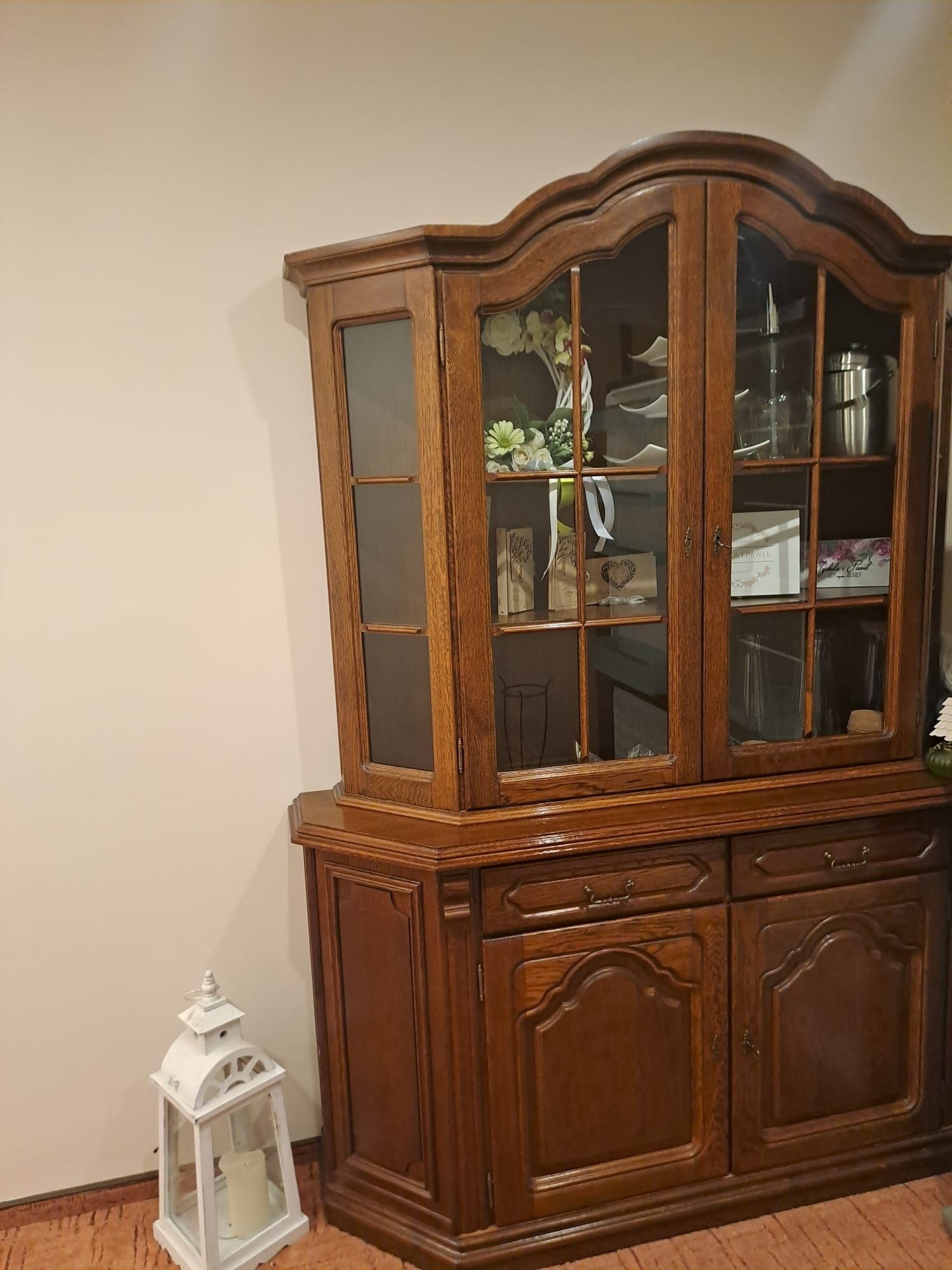 Komoda dębowa dwuczęściowa